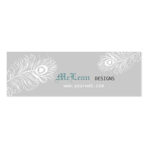Pretty Peacock Feather Business Card Templates (front side)