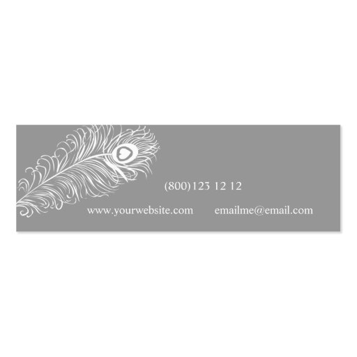 Pretty Peacock Feather Business Card Templates (back side)