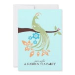 Pretty Peacock Garden Party Brunch Invitations