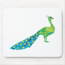 pretty peacock mouse pads