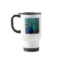 Pretty Peacock Plastic Travel Mug