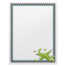 Pretty Peas & Checkerboard Recipe Sheets Personalized Letterhead