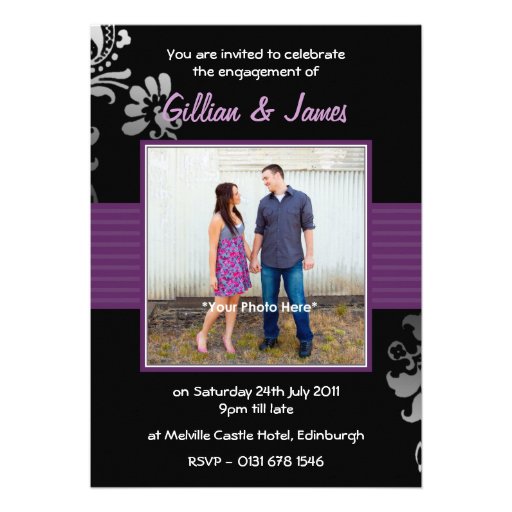 Pretty Personalised Photo Engagement Party Announcement