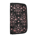 pretty pink and black hearts girly damask pattern planners