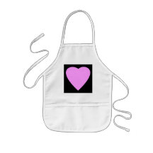 Pretty Pink and Black Love Heart. Aprons