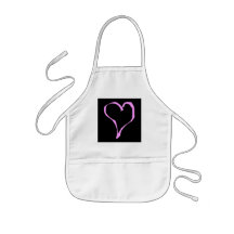Pretty Pink and Black Love Heart. Aprons