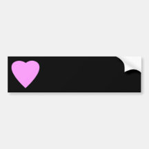 Pretty Pink and Black Love Heart. Bumper Sticker
