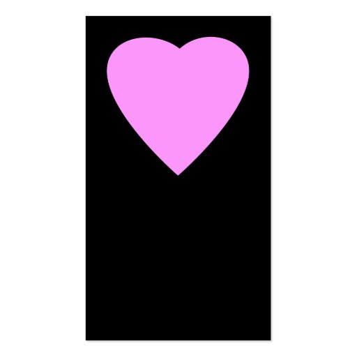 Pretty Pink and Black Love Heart. Business Card Templates (front side)