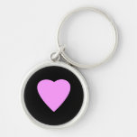 Pretty Pink and Black Love Heart. Key Chain