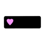 Pretty Pink and Black Love Heart. Custom Return Address Labels