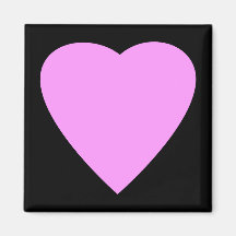 Pretty Pink and Black Love Heart. Refrigerator Magnet