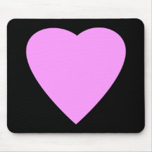 Pretty Pink and Black Love Heart. Mousepads