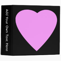 Pretty Pink and Black Love Heart. Vinyl Binders