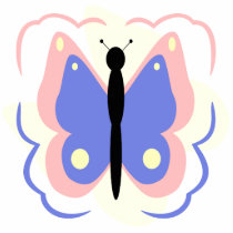 Pretty Pink And Blue Butterfly Ornament photo sculptures