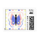 Pretty Pink And Blue Butterfly Postage Stamp