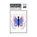 Pretty Pink And Blue Butterfly Postage Stamp