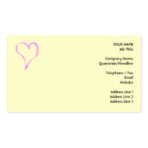 Pretty Pink and Cream Love Heart. Business Card Template