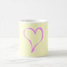 Pretty Pink and Cream Love Heart. Mugs