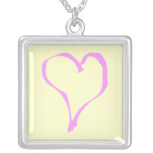 Pretty Pink and Cream Love Heart. Personalized Necklace