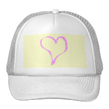Pretty Pink and Cream Love Heart. Trucker Hat