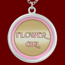 Pretty Pink and Gold Flower Girl Necklace necklaces