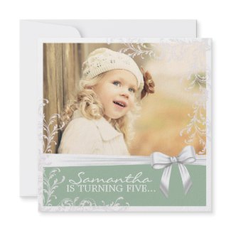 Pretty Pink and Green Birthday Party Invitation zazzle_invitation