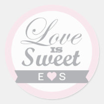 Pretty Pink and Grey Favor Stickers stickers