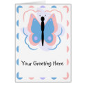 Pretty Pink And Light Blue Butterfl Greeting Card by bugspot Pretty Pink And Light Blue Butterfl Greeting Card
