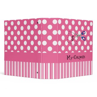 Pretty Pink and White Coupon Organizer binder