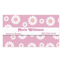 Pretty Pink and White Daisy Mommy Card business cards