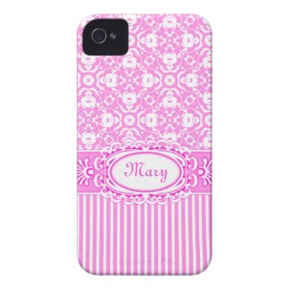 Pretty Pink and White Damask Stripes casemate_case