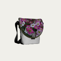 Pretty Pink and White Flowers messenger bags