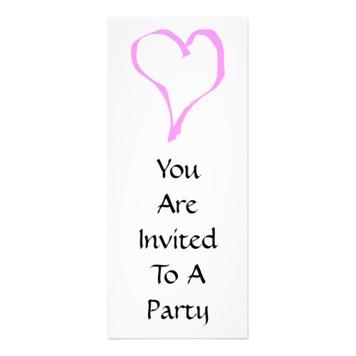 Pretty Pink and White Love Heart. Custom Invitation