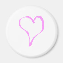 Pretty Pink and White Love Heart. Magnet