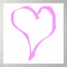 Pretty Pink and White Love Heart. Print