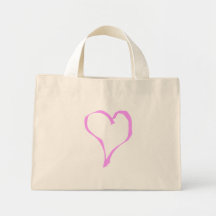 Pretty Pink and White Love Heart. Tote Bag