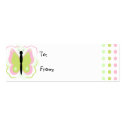 Pretty Pink And Yellow Butterfly Gift Tags