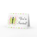 Pretty Pink And Yellow Butterfly Baby Shower Invitation