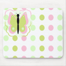 Pretty Pink And Yellow Butterfly Mousepad