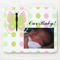 Pretty Pink And Yellow Butterfly Mousepad by bugspot Pretty Pink And Yellow Butterfly Mousepad