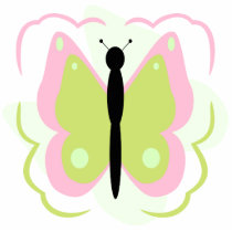 Pretty Pink And Yellow Butterfly Ornament photo sculptures