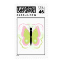 Pretty Pink And Yellow Butterfly Postage Stamp