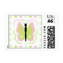 Pretty Pink And Yellow Butterfly Postage Stamp