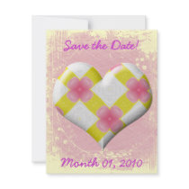Pretty Pink and Yellow Heart Custom Invitation