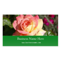 Pretty pink and yellow rose flower business card template