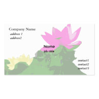 pretty pink and yellow waterlily business card