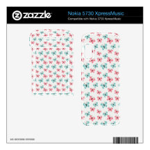 pretty pink aqua summer butterflies pattern nokia 5730 skin