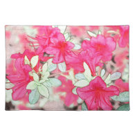 pretty pink azalea flowers. Floral garden plant Placemat