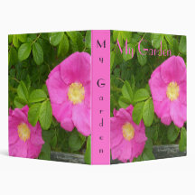Pretty Pink Beach Plum Roses 3 Ring Binders