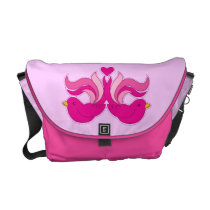 Pretty pink birdies messenger bag messenger bags